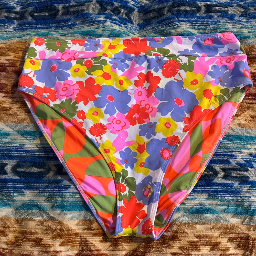 Maaji High Waisted Bikini Bottoms - Pink, Green, Red